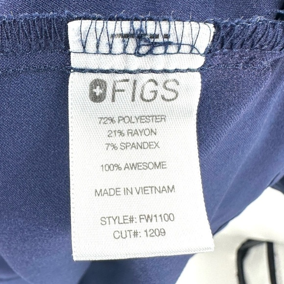 Figs Casma Scrub Top Sz M Navy Blue Short Sleeve Uniform Nurse Medical Pockets - Picture 6 of 9